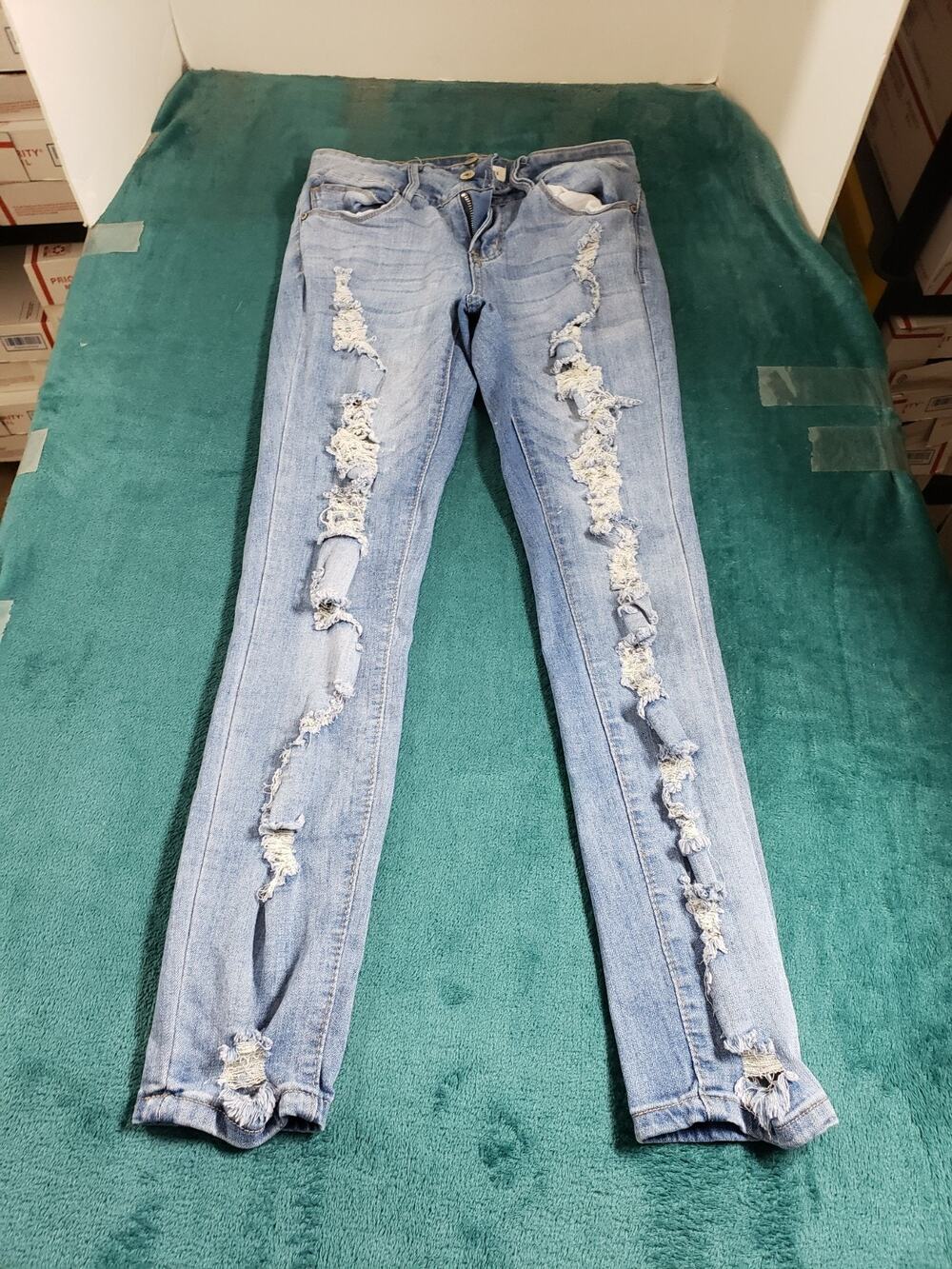 Almost Famous Jeans Size 3 Womens Blue Stretch Pants High Rise Ladies Skinny